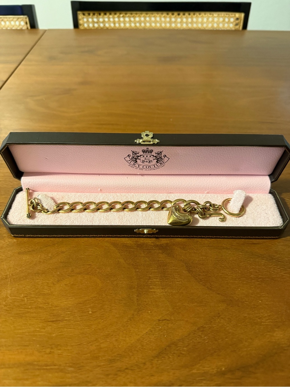 Juicy Couture Gold Plated Starter Charm Bracelet in Original Box